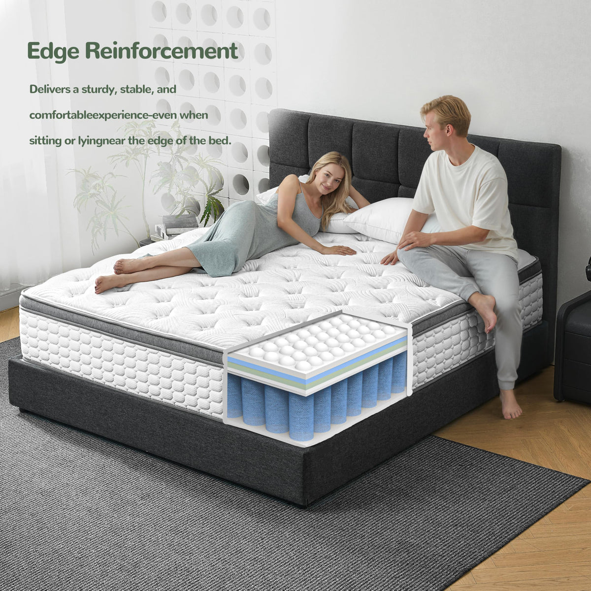 Giovanly 10 Inch Single Size Mattress, Hybrid Mattress in a box Gel Memory Foam, Pocket Springs - image 5