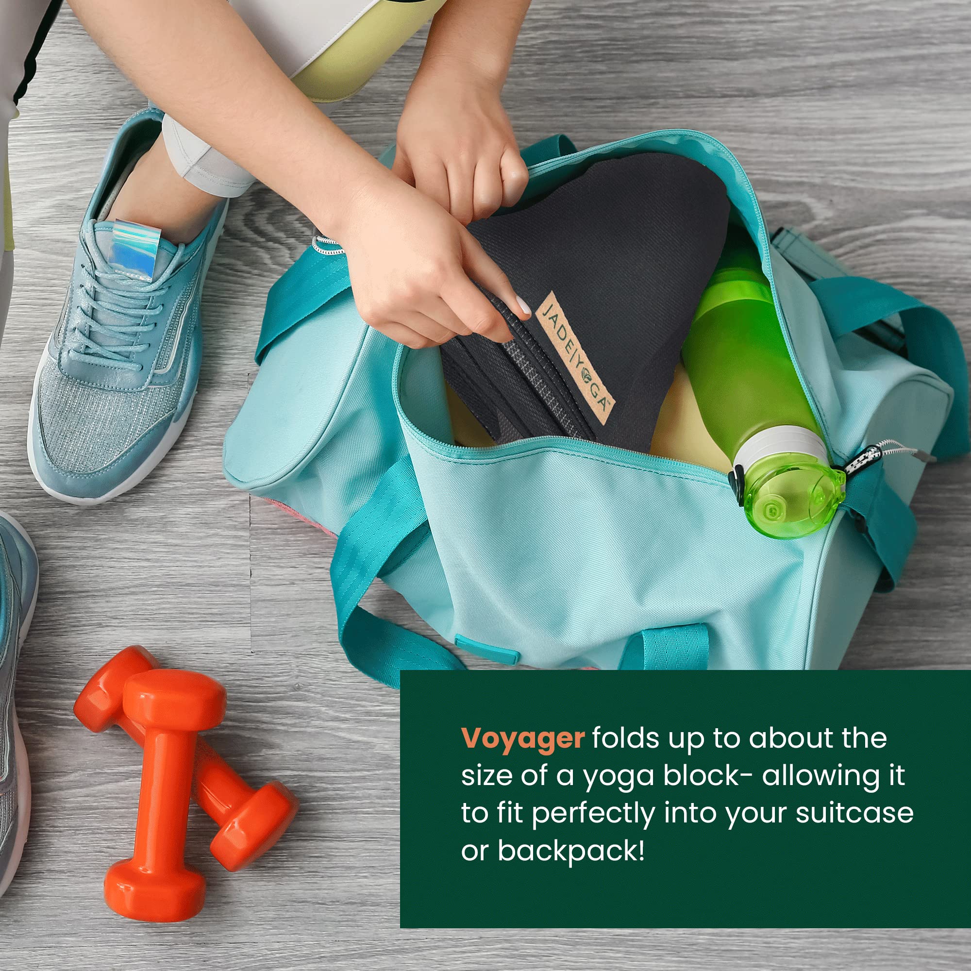 Jade Yoga Voyager Travel Mat - 1.6mm Natural Rubber - Black