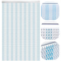 LYMMIYTC Aluminium Chain Door Curtain - 90x200cm Metal Fly Screen, Blue & Silver