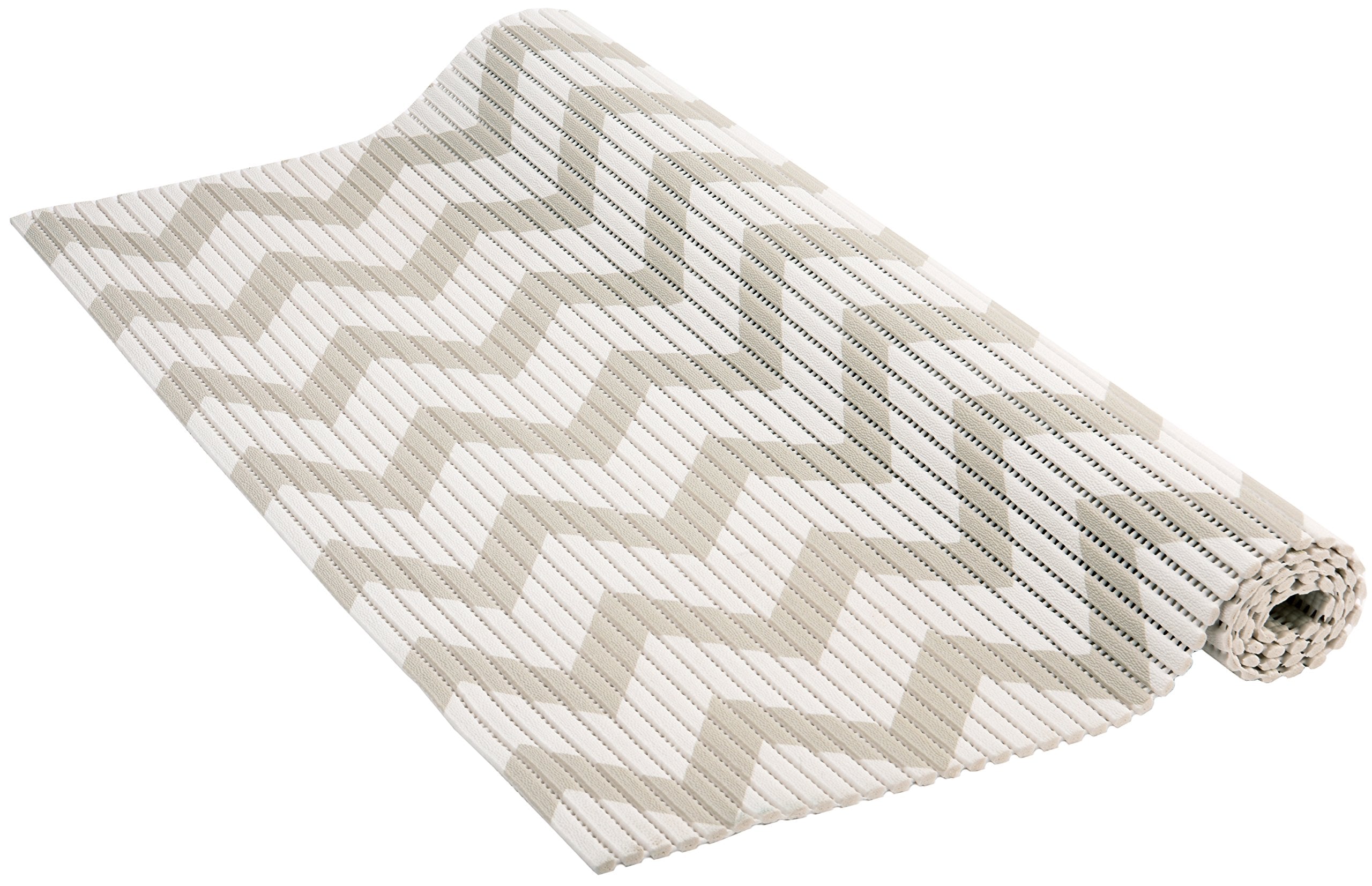 Venilia Venisoft Non-Slip Soft Foam Shower Mat | Grey Herringbone | 65x200cm