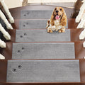 BEQHAUSE Non-Slip Stair Treads - Washable Grey Carpet Runner, 15pcs