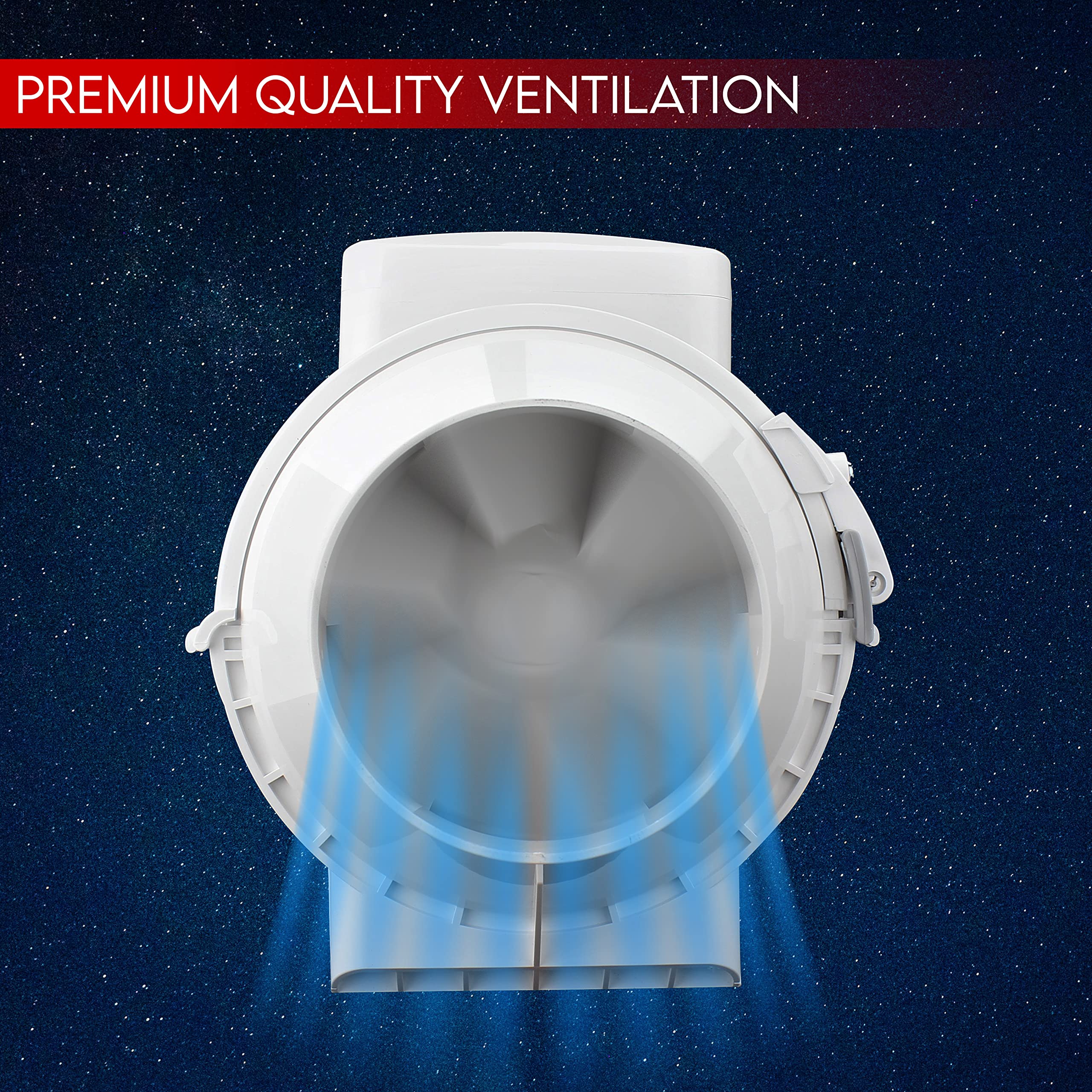 Fantronix 4 Inch Inline Duct Fan | Quiet 100mm Hydroponic Extractor