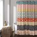 Lush Decor Bohemian Stripe Shower Curtain | Extra Long Microfiber, 72x84