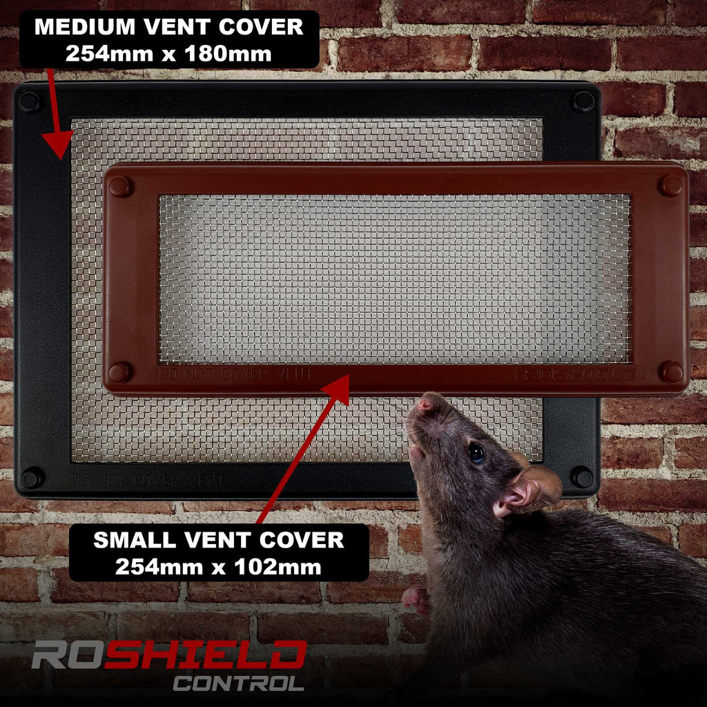 Roshield Brown Air Brick Mesh Vent Cover - Mouse & Insect Control (10 Pack)
