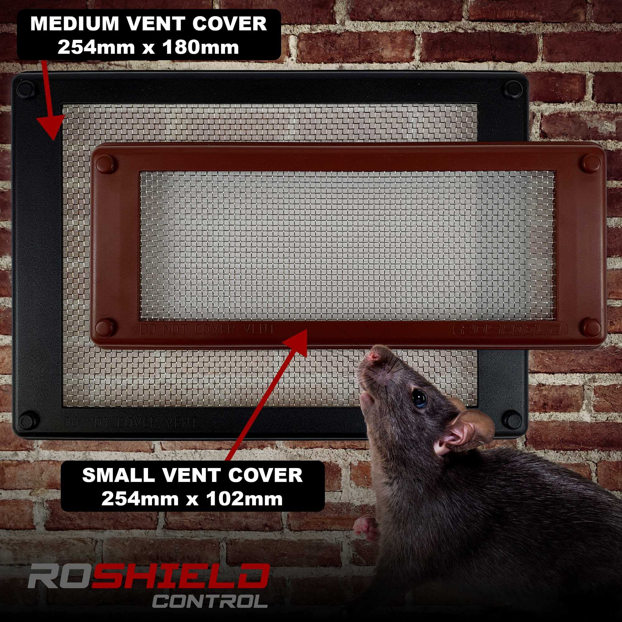 Roshield Mouse & Insect Air Brick Mesh Vent Cover - Dark Grey (10 Pack)