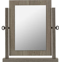 Seconique Lisbon Dressing Table Mirror | Black Wood Grain Tabletop