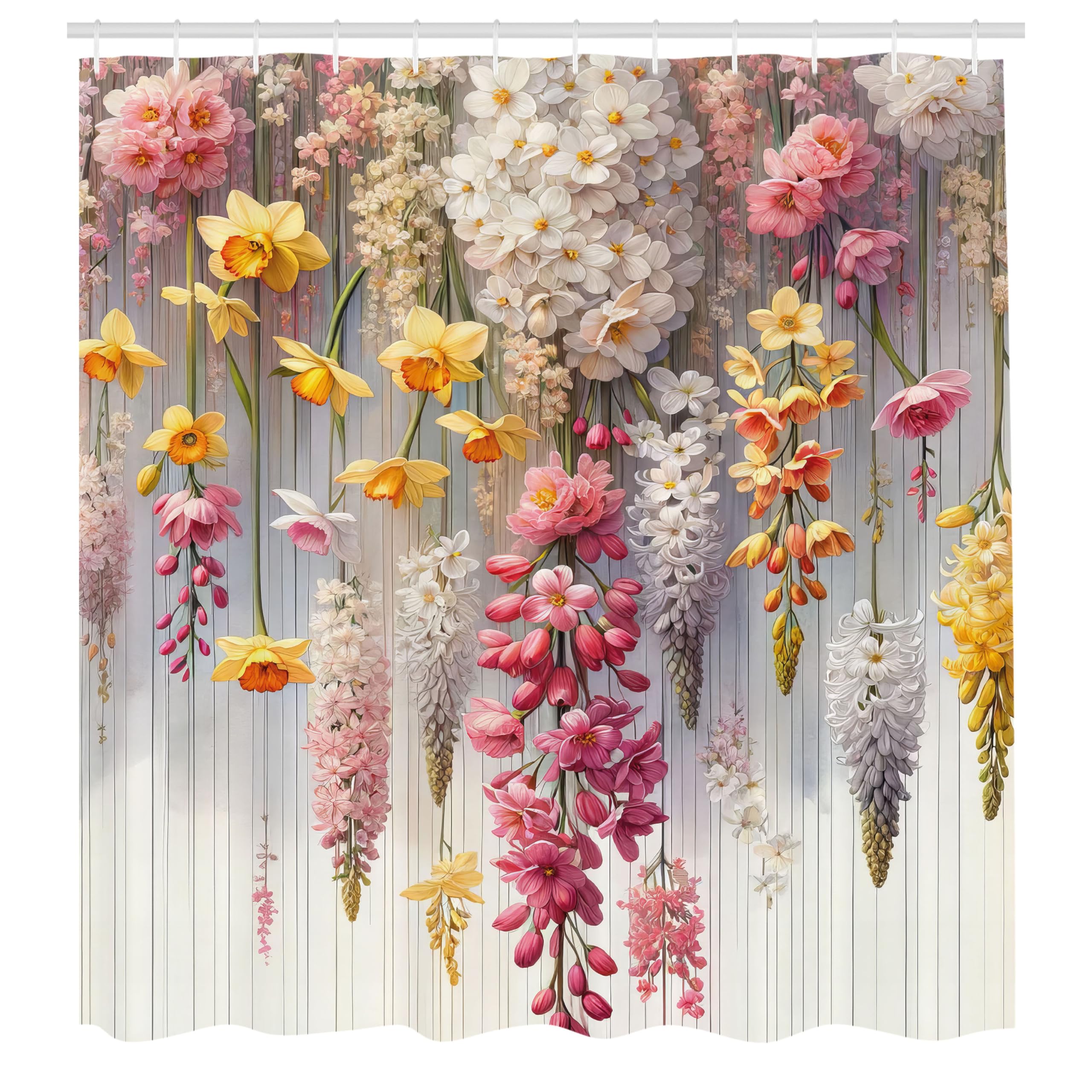 Abakuhaus Farmhouse Lavender Shower Curtain | Waterproof Fabric, 175x200cm