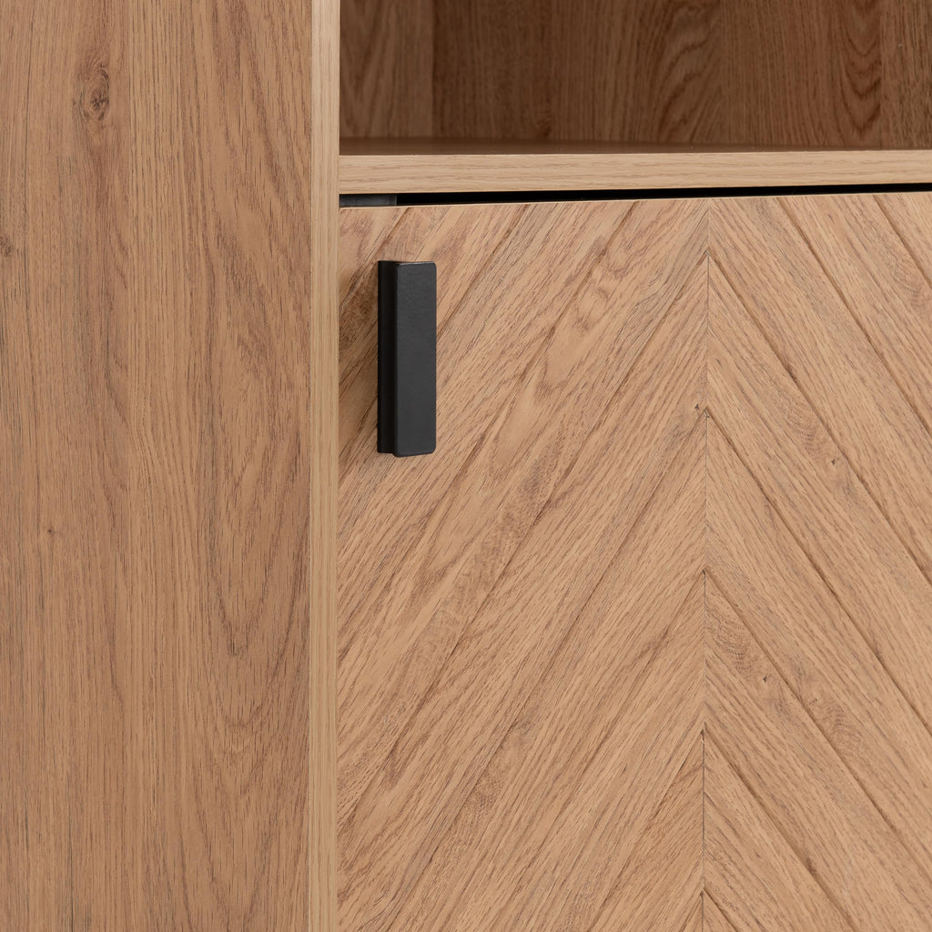 Seconique Leon 2 Drawer 2 Shelf Cabinet in Medium Oak Effect - image 3