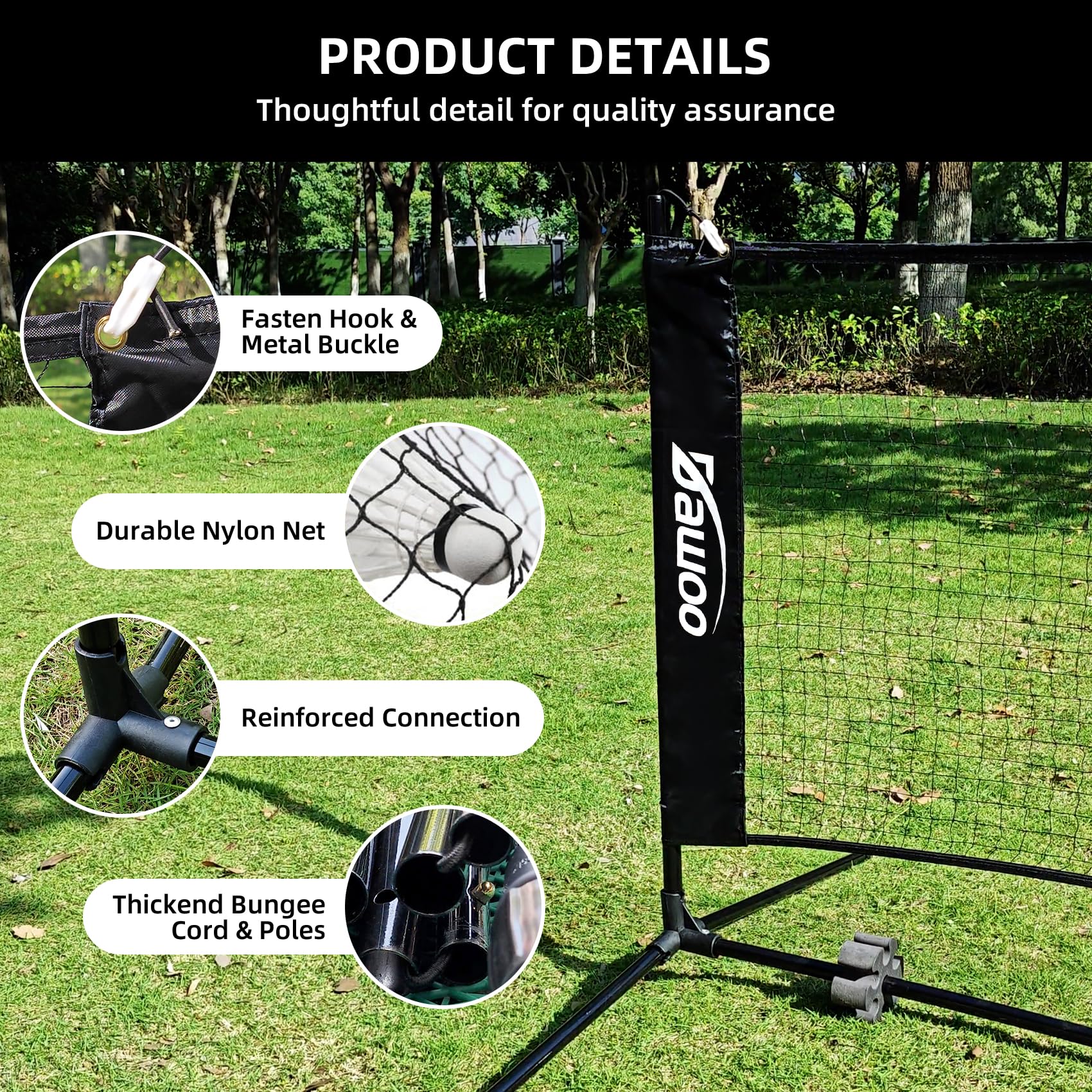 DAWOO 3M Portable Sports Net | Adjustable Tennis & Badminton Set