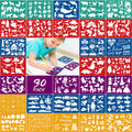 Qpout 30pcs Kids Drawing Stencils – Plastic Animal & Letter Painting Templates