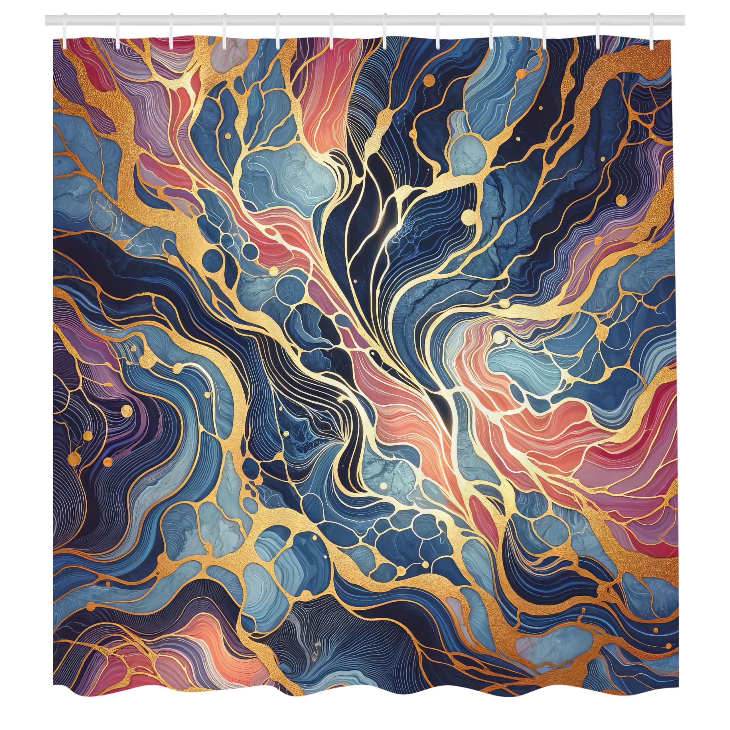 Abakuhaus Waterproof Shower Curtain | Swirling Lines Fabric Decor | 175x200cm