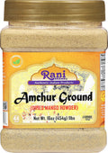 Rani Amchur Mango Ground Powder - All Natural Indian Spice - 16oz PET Jar