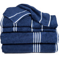 Lavish Home 8-Piece Bath Towel Set – 100% Egyptian Cotton, Navy Blue