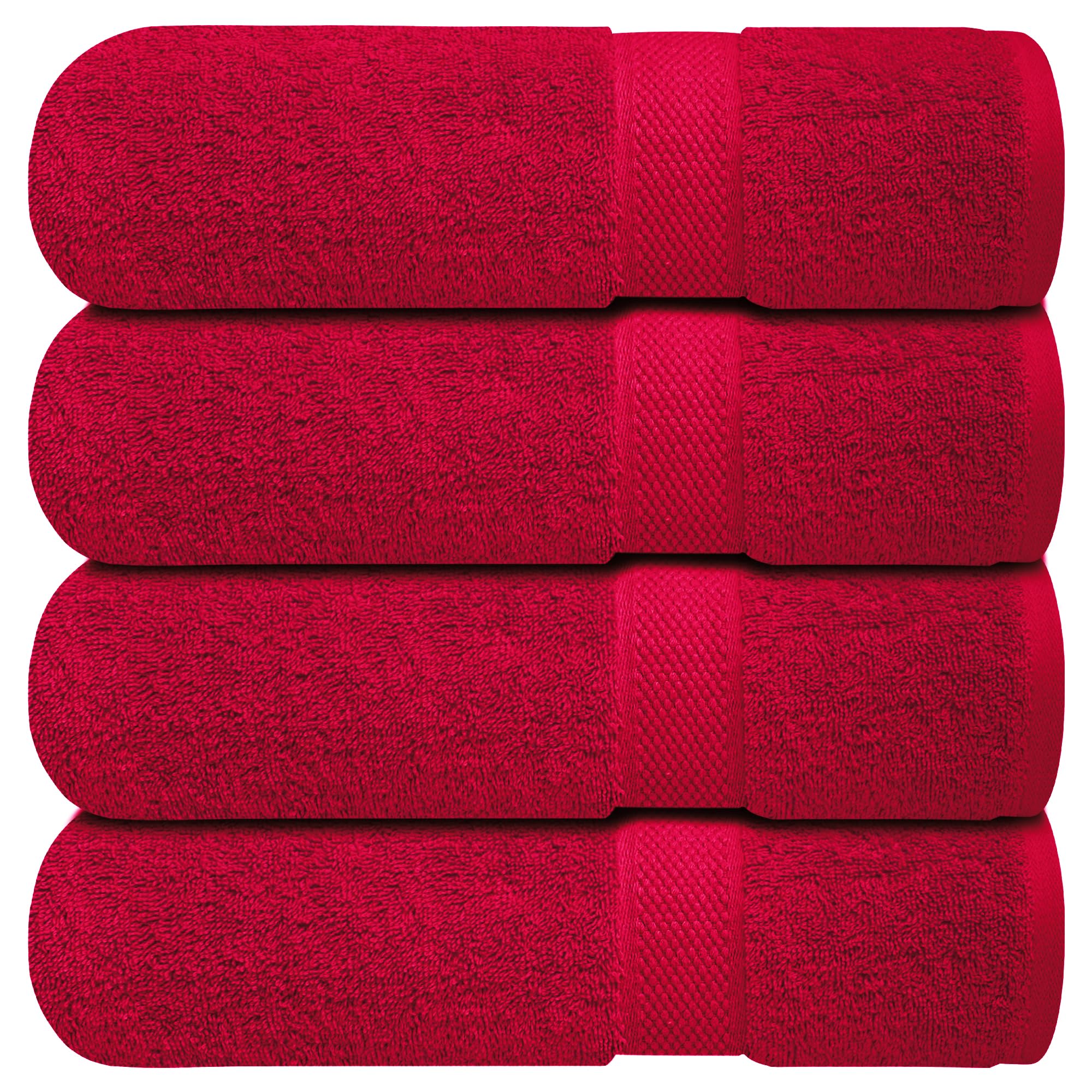 Infinitee Xclusives 100% Cotton Bath Towels Set of 4 - Burgundy (70x140cm)