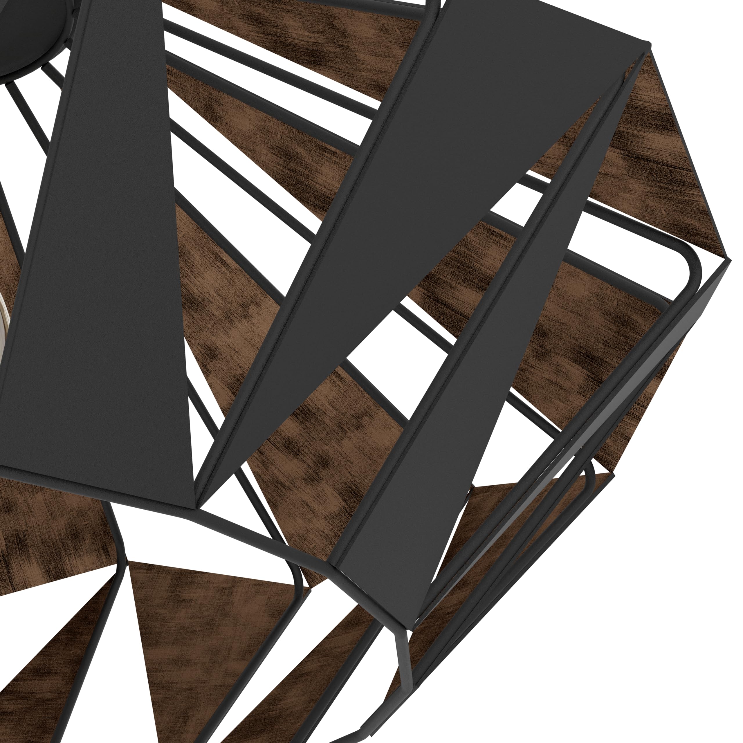 Eglo Carlton 6 Flush Ceiling Light – Black & Copper Geometric Steel