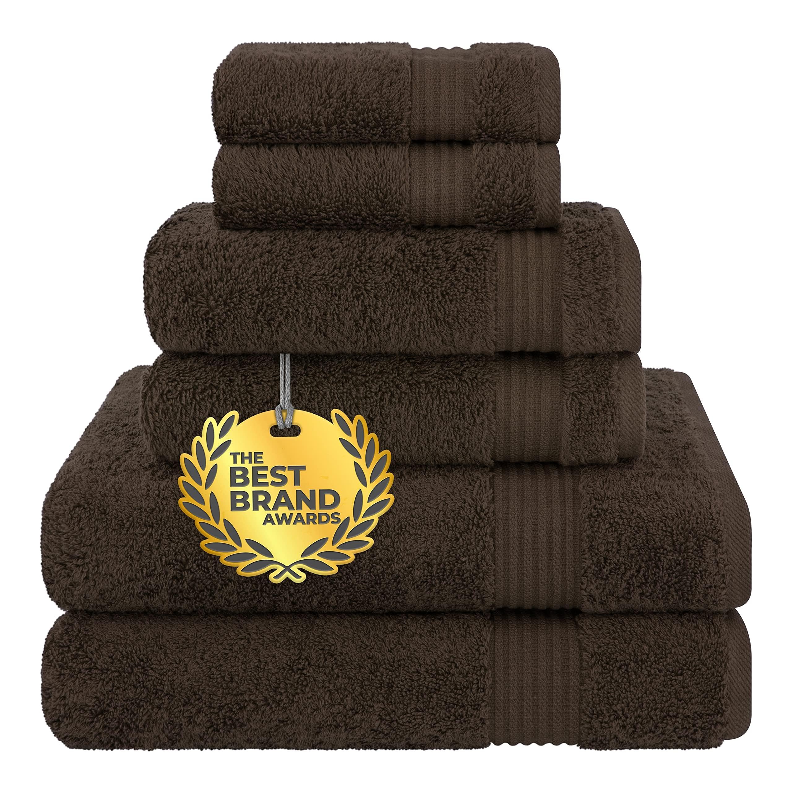 Cotton Paradise 6-Piece Turkish Cotton Bathroom Towel Set | Brown