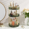 ROWNYEON 360 Rotating Makeup Organiser | 3-Tier Large Cosmetic Shelf - Green