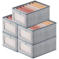 Goesort Set of 5 Clothes Storage Boxes, Wardrobe Storage Organiser Fabric Clothes Organiser - image 1