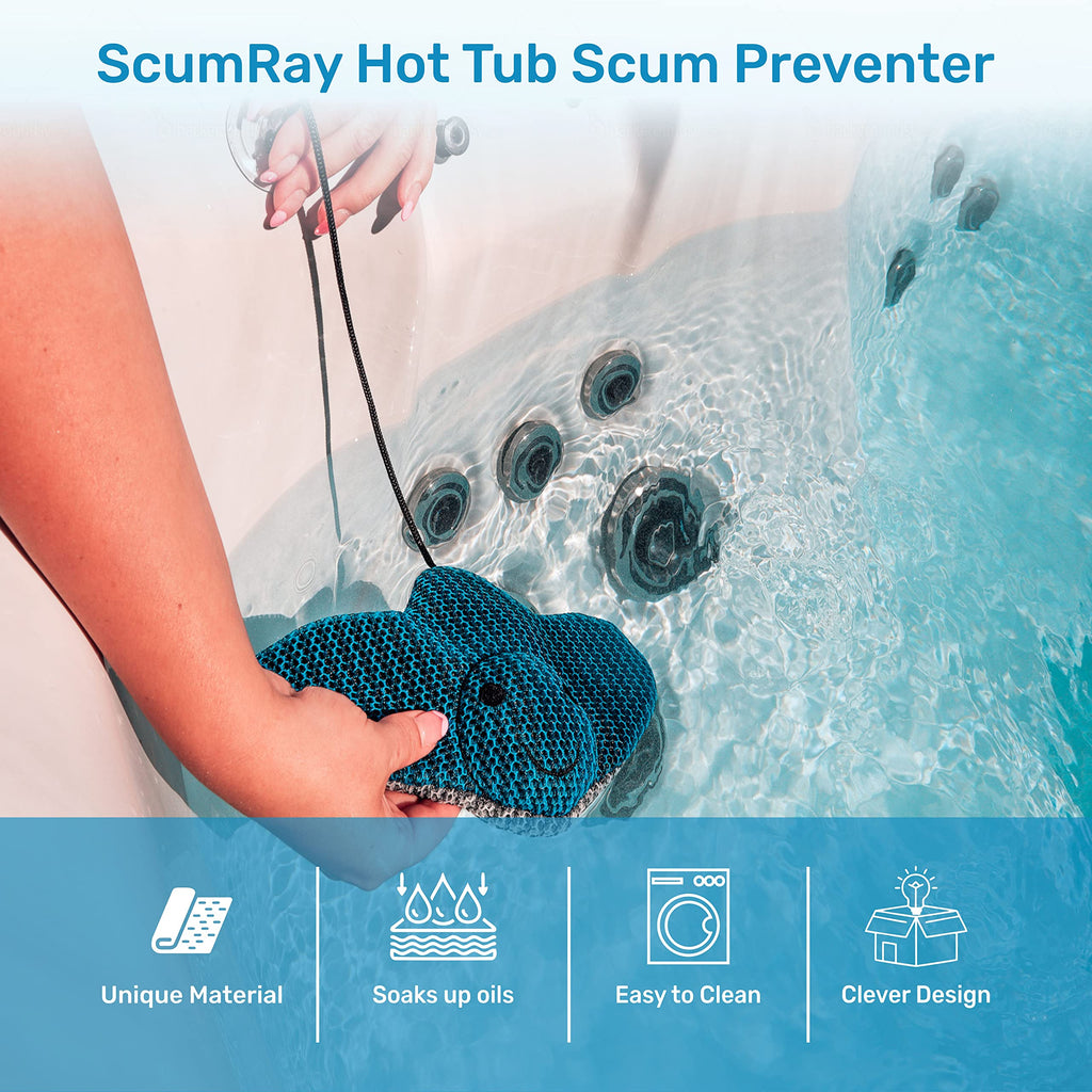 ScumRay Hot Tub Scum Absorber Twin Pack – Reusable Oil Absorbing Sponge