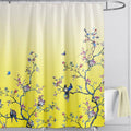 LIVETTY Yellow Bird Floral Shower Curtain | Waterproof Fabric 180x180cm
