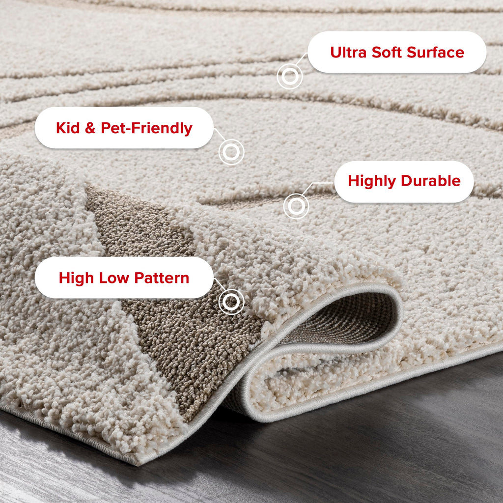 nuLOOM Carolyn Shag Runner Rug – 2'8" x 12' Soft Plush Cream Carpet