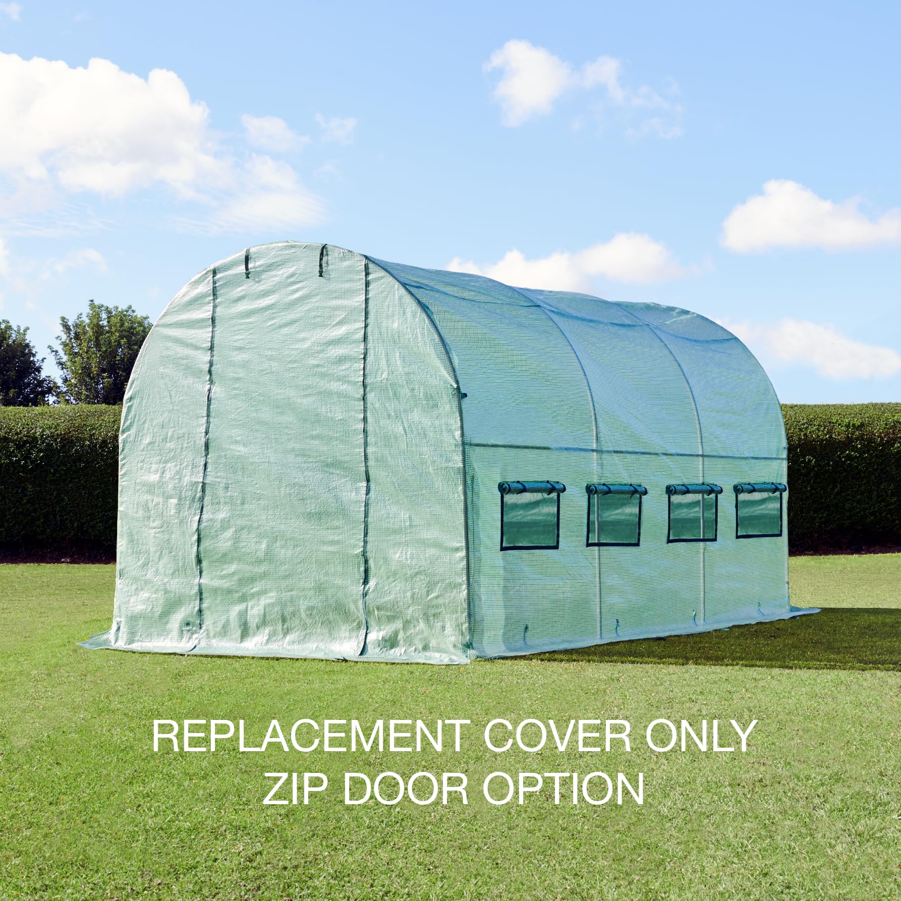 FeelGood UK PT4 Polytunnel Replacement Cover - Heavy Duty UPVC 4x2x2m