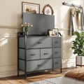 CAIYUN 7-Drawer Storage Chest | Fabric Dresser with Metal Frame - Black