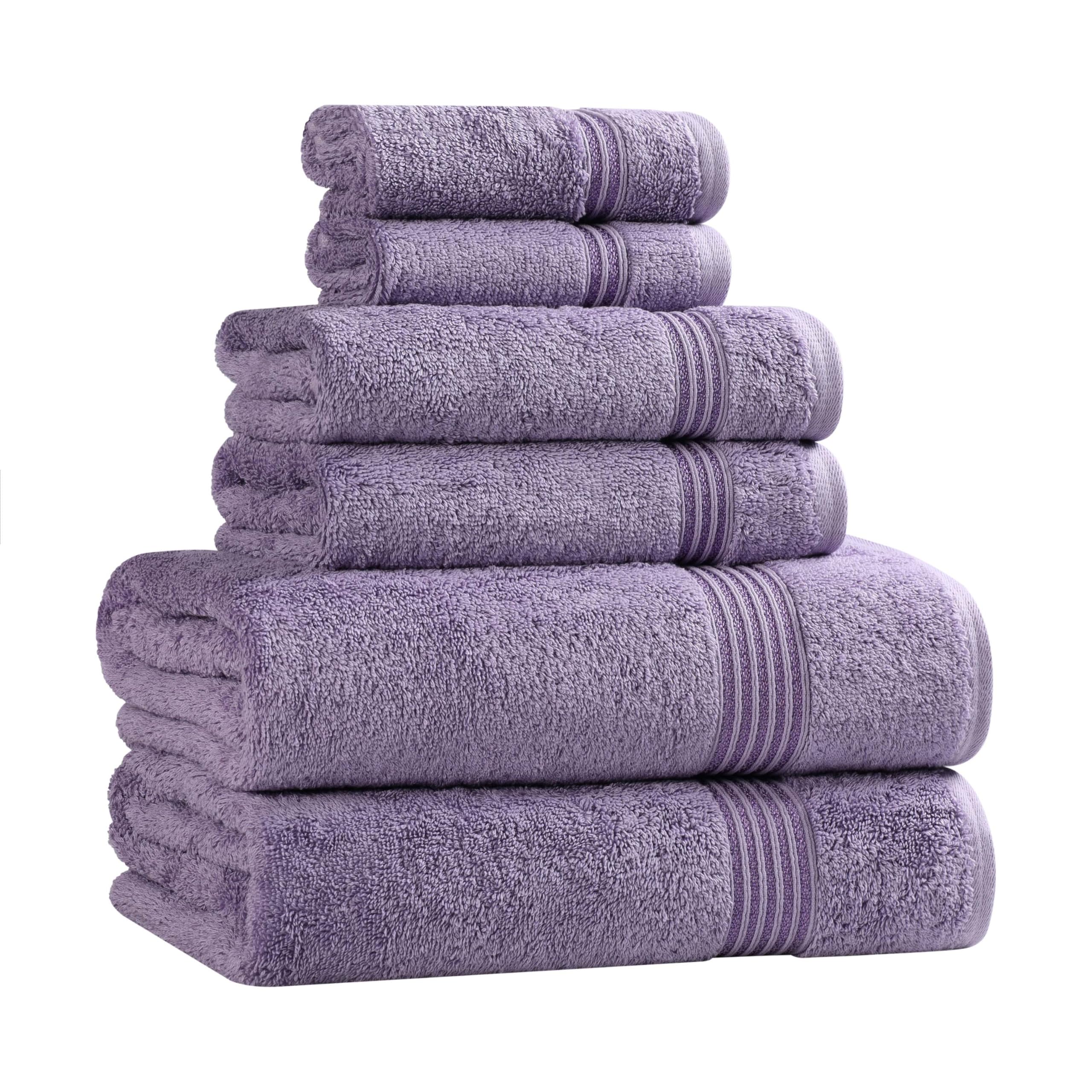 Jolof Store 6-Piece Cotton Towel Set | 600 GSM Royal Purple Luxury