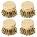 Jungle Culture Firm Replacement Dish Brush Heads - Bamboo Pack of 4