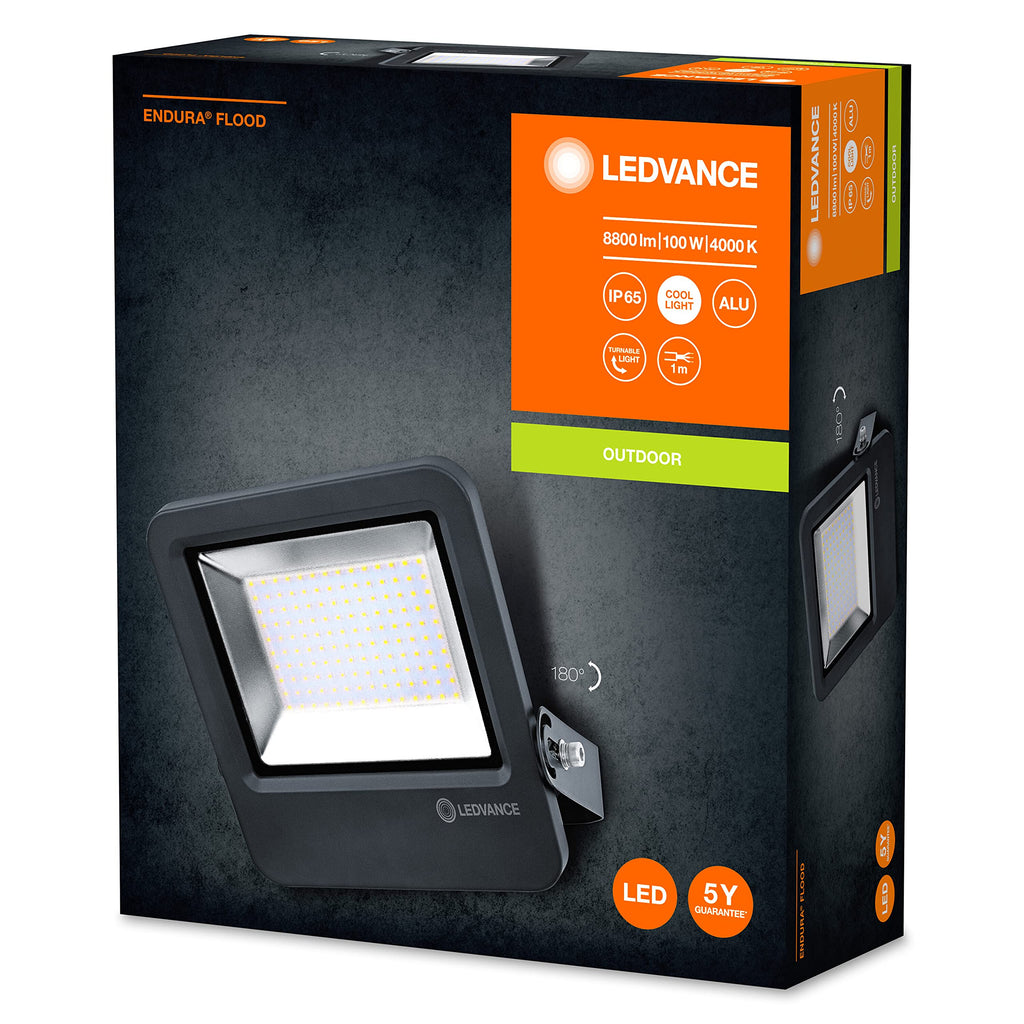 Jolof Store LED Floodlight – 100W IP65 Aluminum Wall Light, 4000K