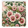 ABAKUHAUS Floral Shower Curtain | Waterproof Fabric Bathroom Decor – 70s Garden