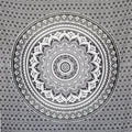 MOMOMUS Sand-Free Extra Large Beach Towel – Grey Mandala Blanket, 210x230cm