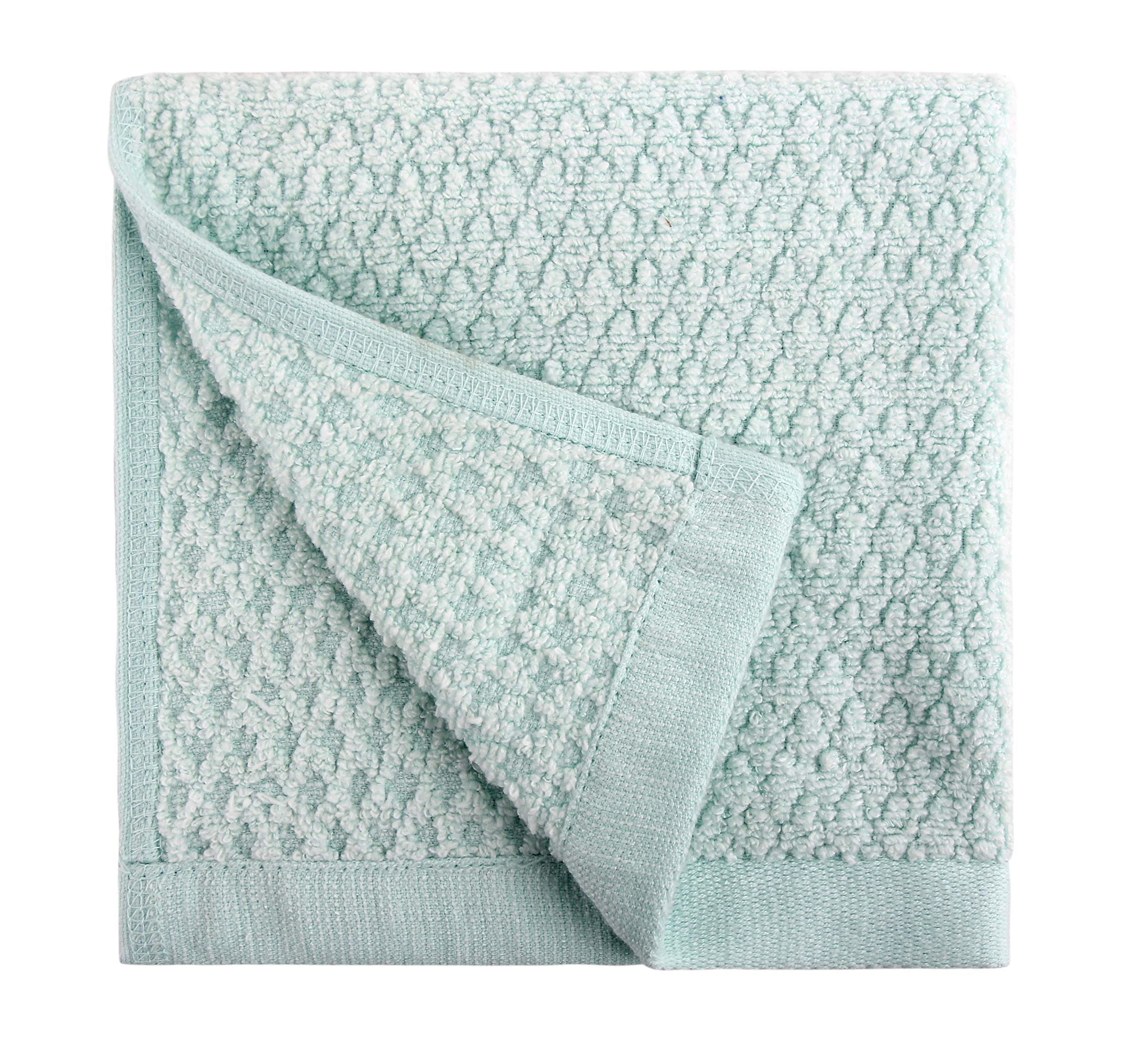 Everplush Diamond Jacquard Washcloth 6-Piece Set | Quick-Dry Green