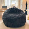 XeGe Fluffy Stuffed Animal Storage Bean Bag CoverNo Filler, Dark Grey - image 1