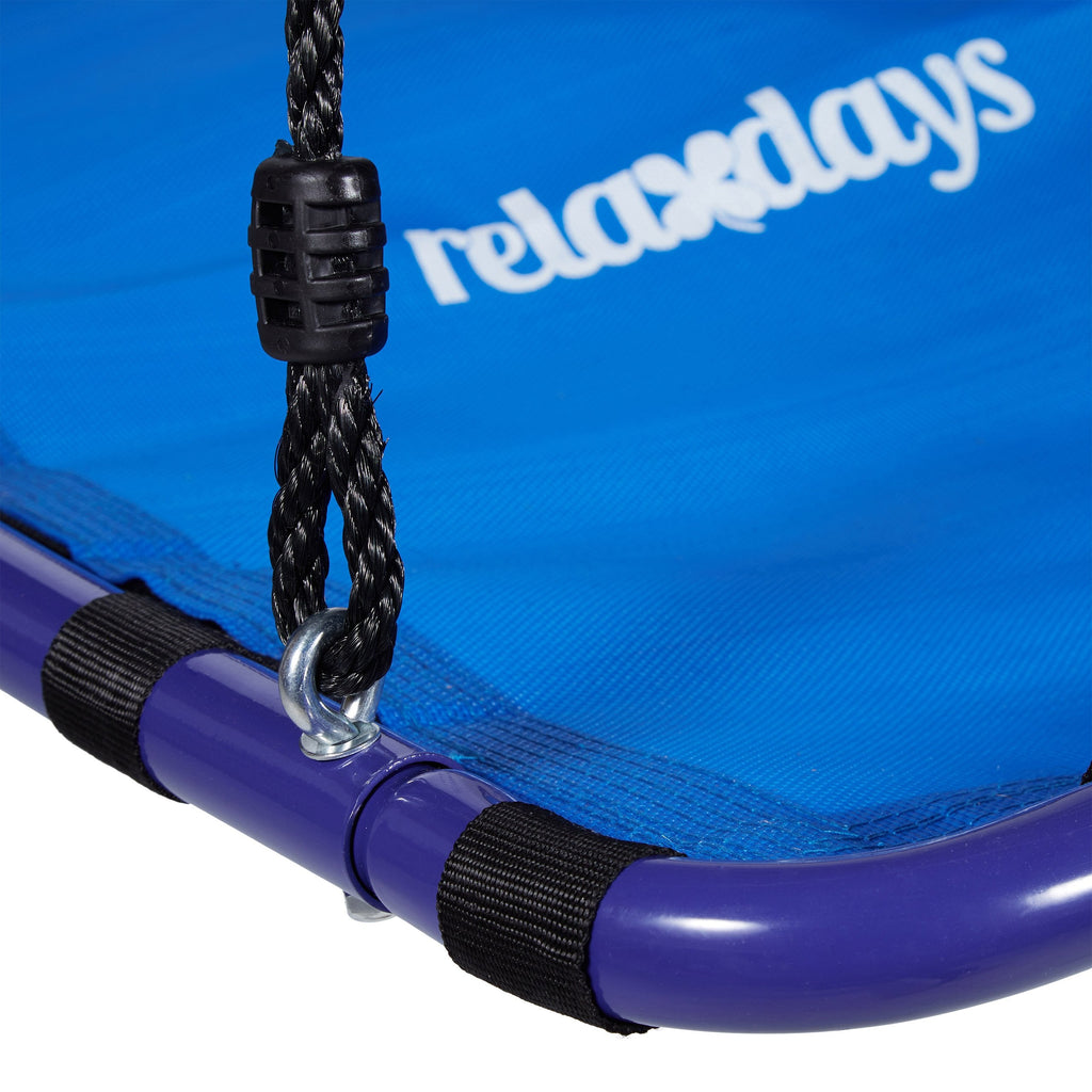 Relaxdays Square Nest Swing – Outdoor Garden Swing, 100kg, Blue-Black