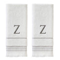 SKL Home Monogram Cotton Hand Towel Set | White & Gray Striped – 2pc