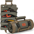 BAQRAXIA Heavy Duty Roll Up Tool Bag Organizer with 2 Storage Pouches