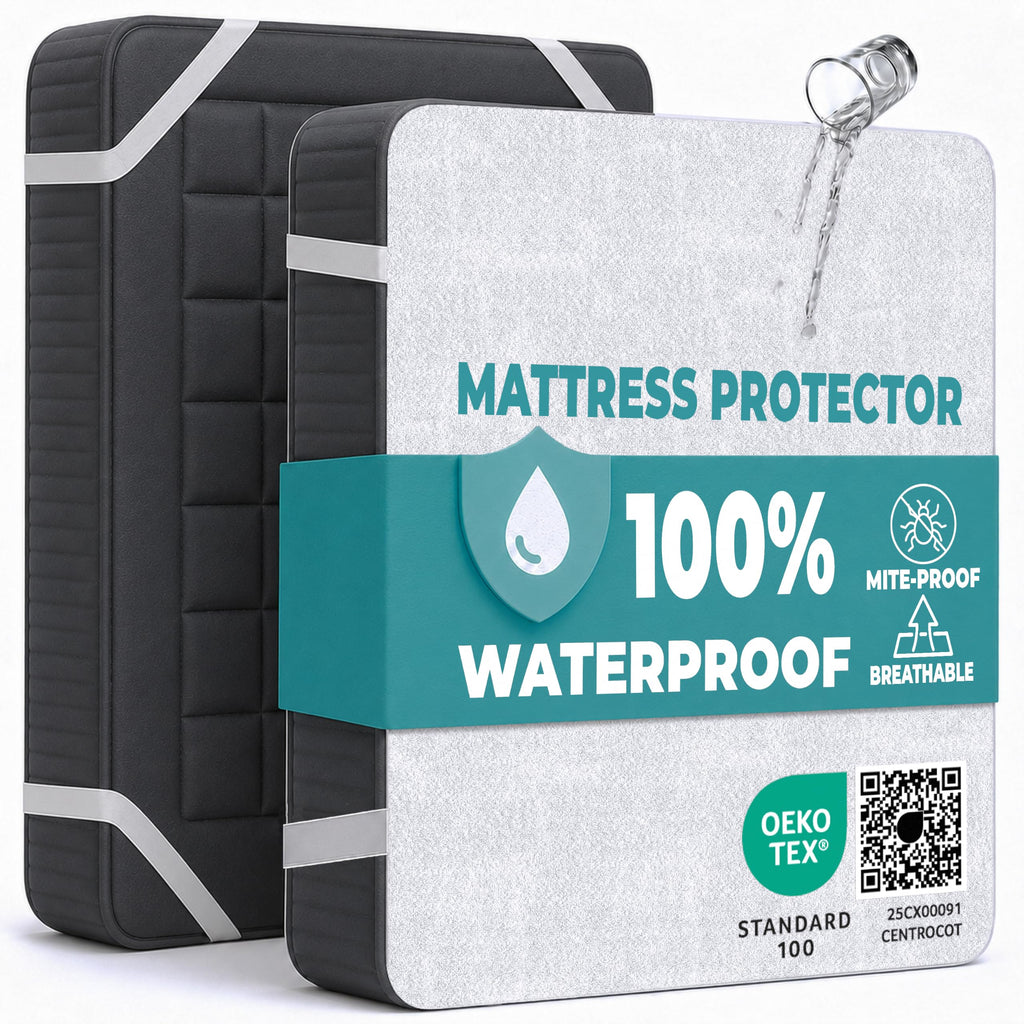 King Size Mattress Protector Waterproof for Bed 160x200 cm 2pcs Premium Cotton Terry Bed Cover with Elastic Straps Sheet Soft and Breathable