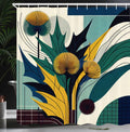 Abakuhaus Floral Eucalyptus Shower Curtain | Waterproof Fabric – 175 x 200 cm