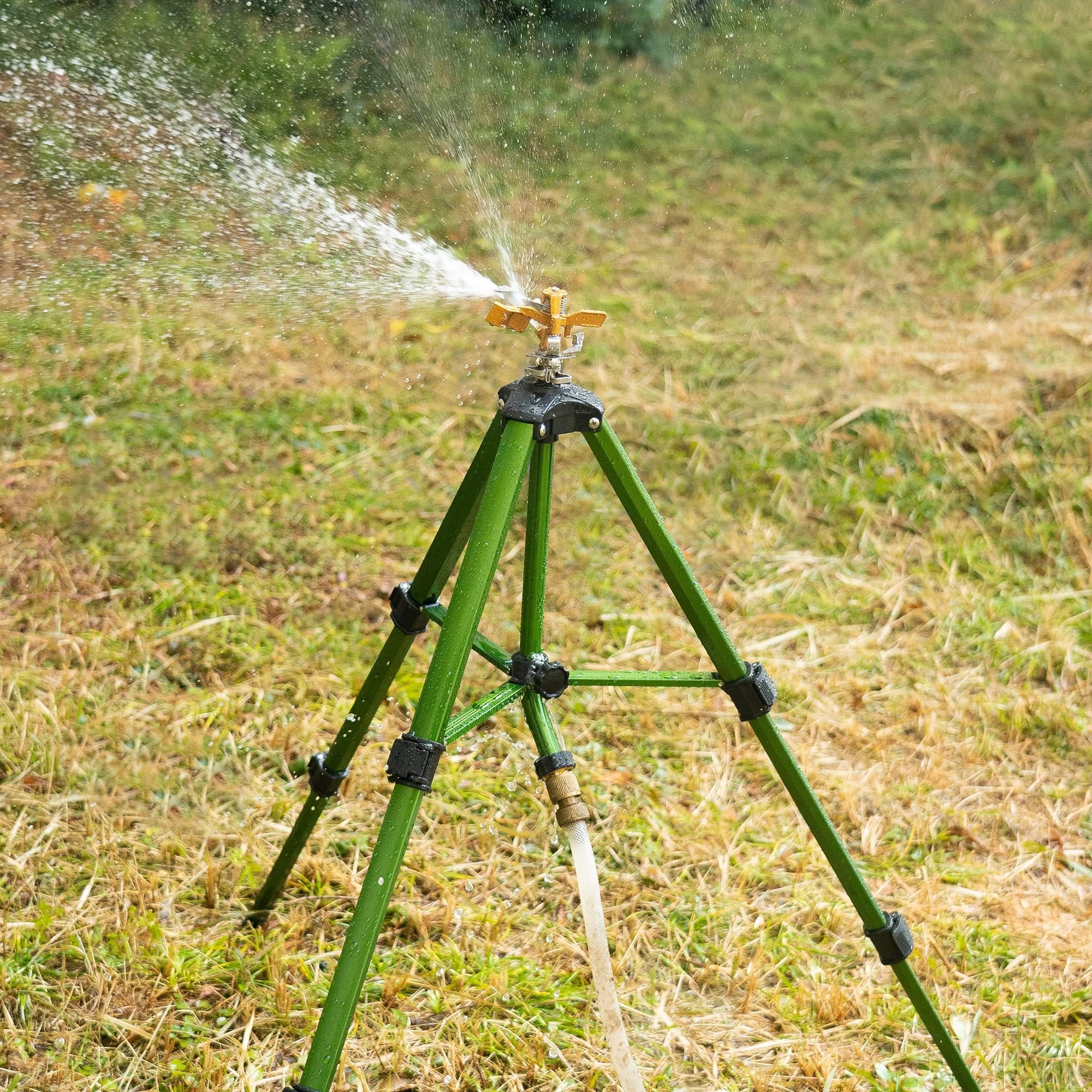Hourleey Impact Sprinkler on Tripod Base | Heavy Duty Brass | 0-360 Degree