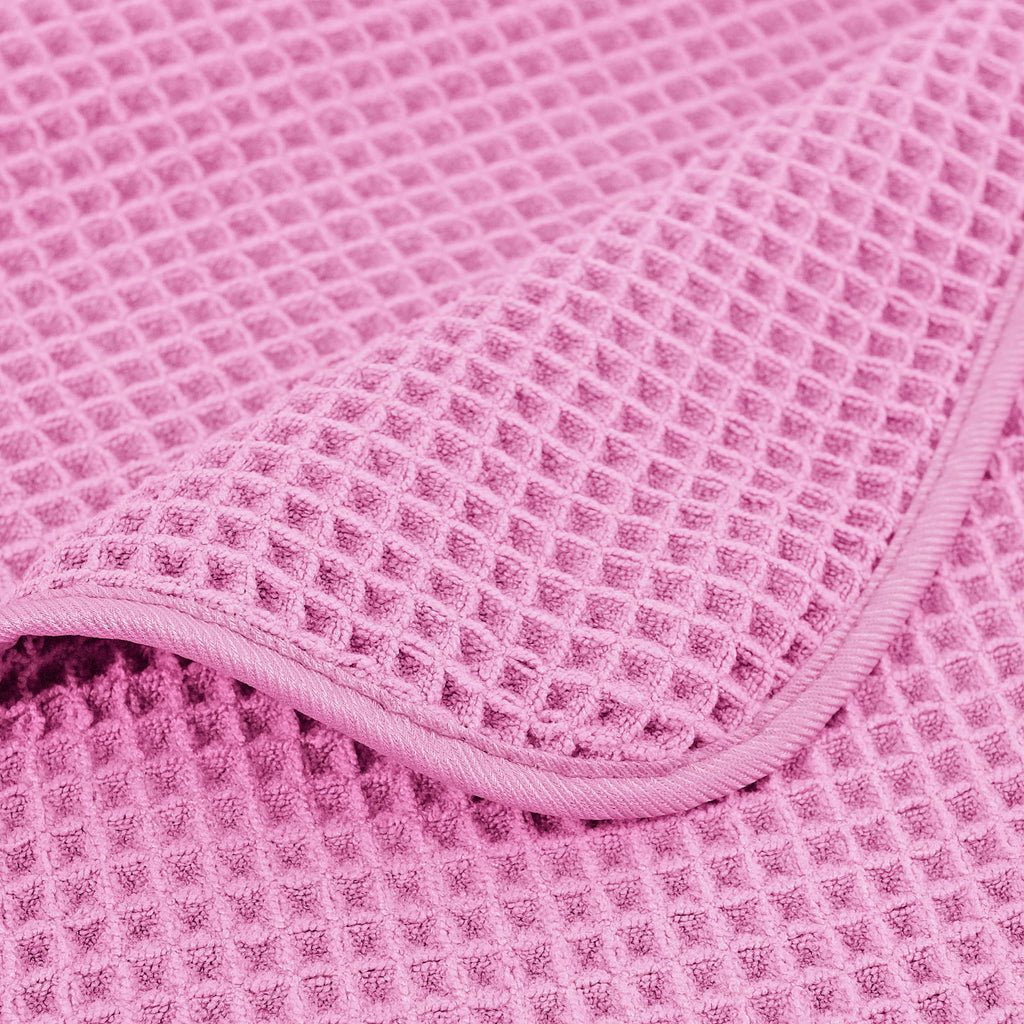 Polyte Microfibre Bath Towels | Oversize Waffle Weave Quick Dry | 4 Pack