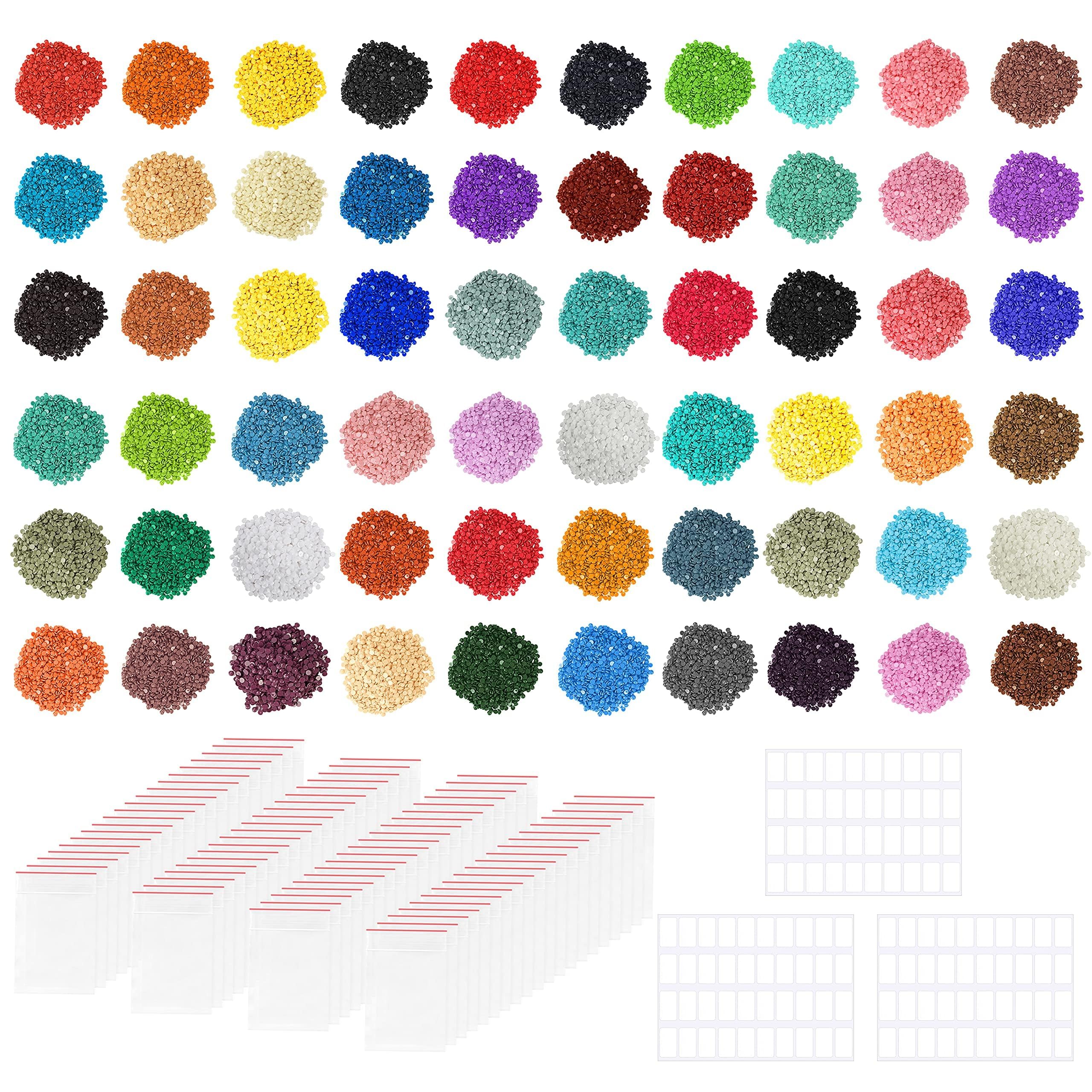 Handi Stitch Diamond Painting Round Diamonds | 60,000 Pack in 60 Colors