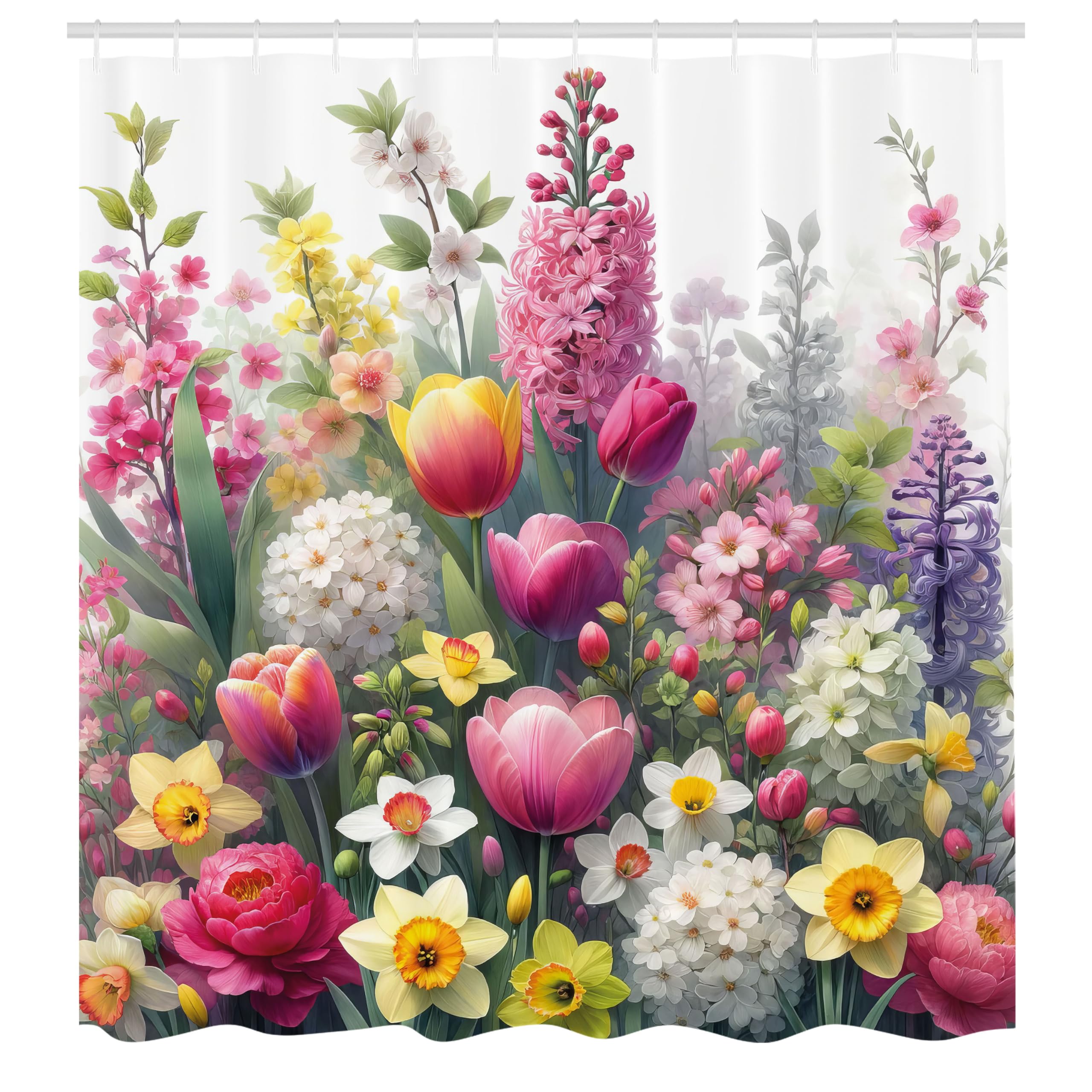 Abakuhaus Wonderland Jungle Floral Shower Curtain | Waterproof Fabric, 175x200cm