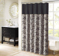 Madison Park Aubrey Shower Curtain – Black Paisley Jacquard, 72x72