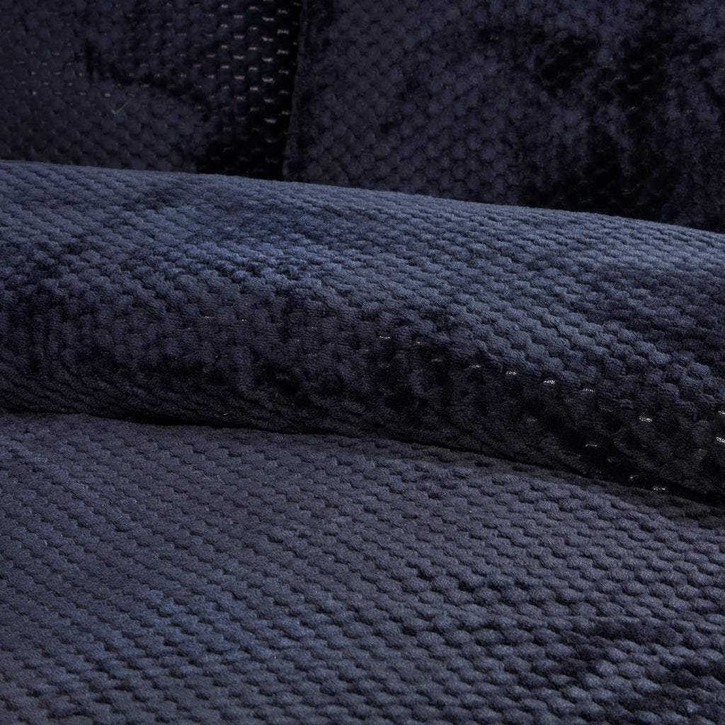 Sleepdown Waffle Teddy Fleece Thermal Duvet Cover Bedding Set - Black - Double