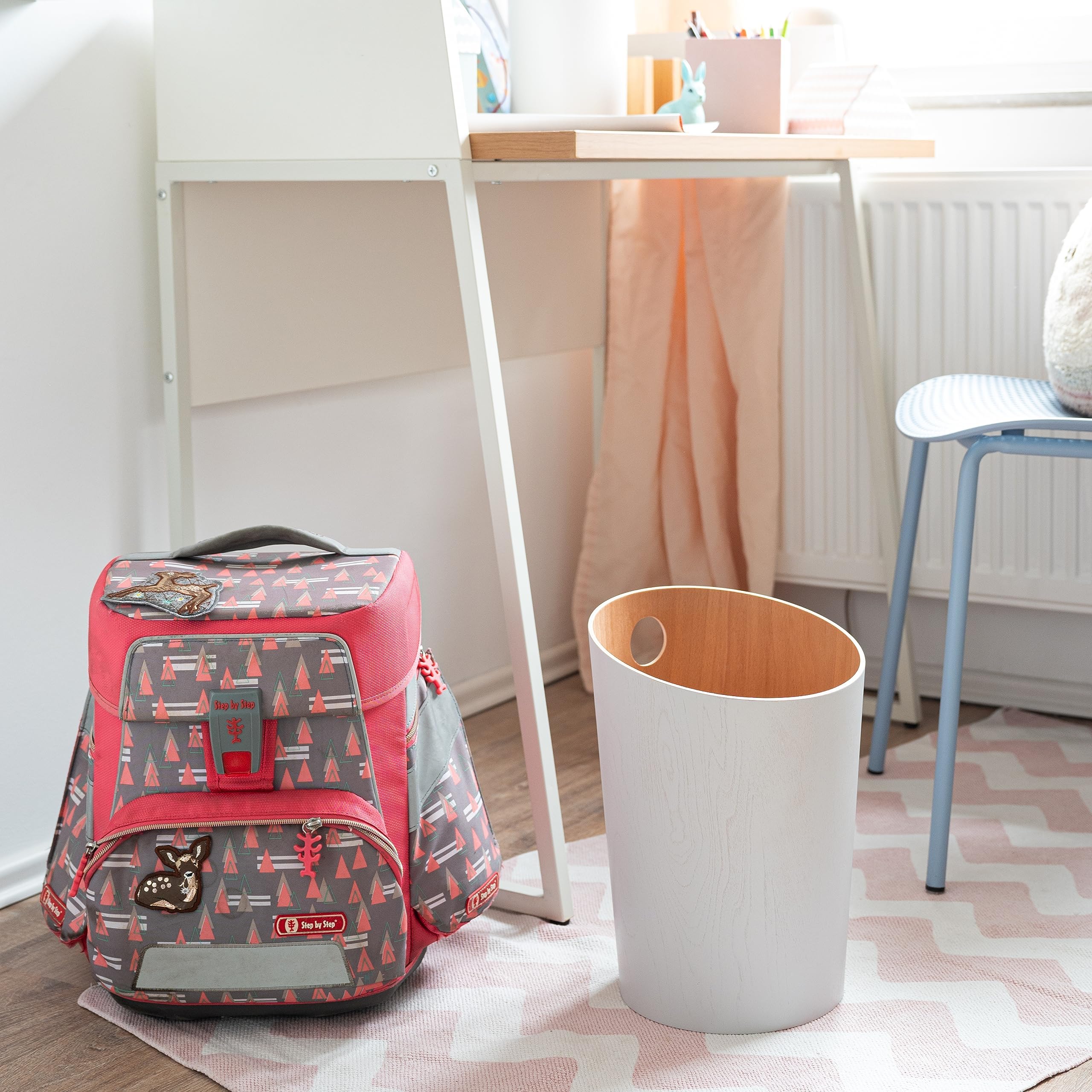 Kazai Bennet Real Wood Veneer Paper Bin – Oak Minimalist Waste Basket