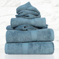 Superior 6-Piece Egyptian Cotton Bath Towel Set - Denim Blue | Jolof Store