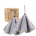myHomeBody Charcoal Fiber Hand Towels | Round Hanging Set of 2