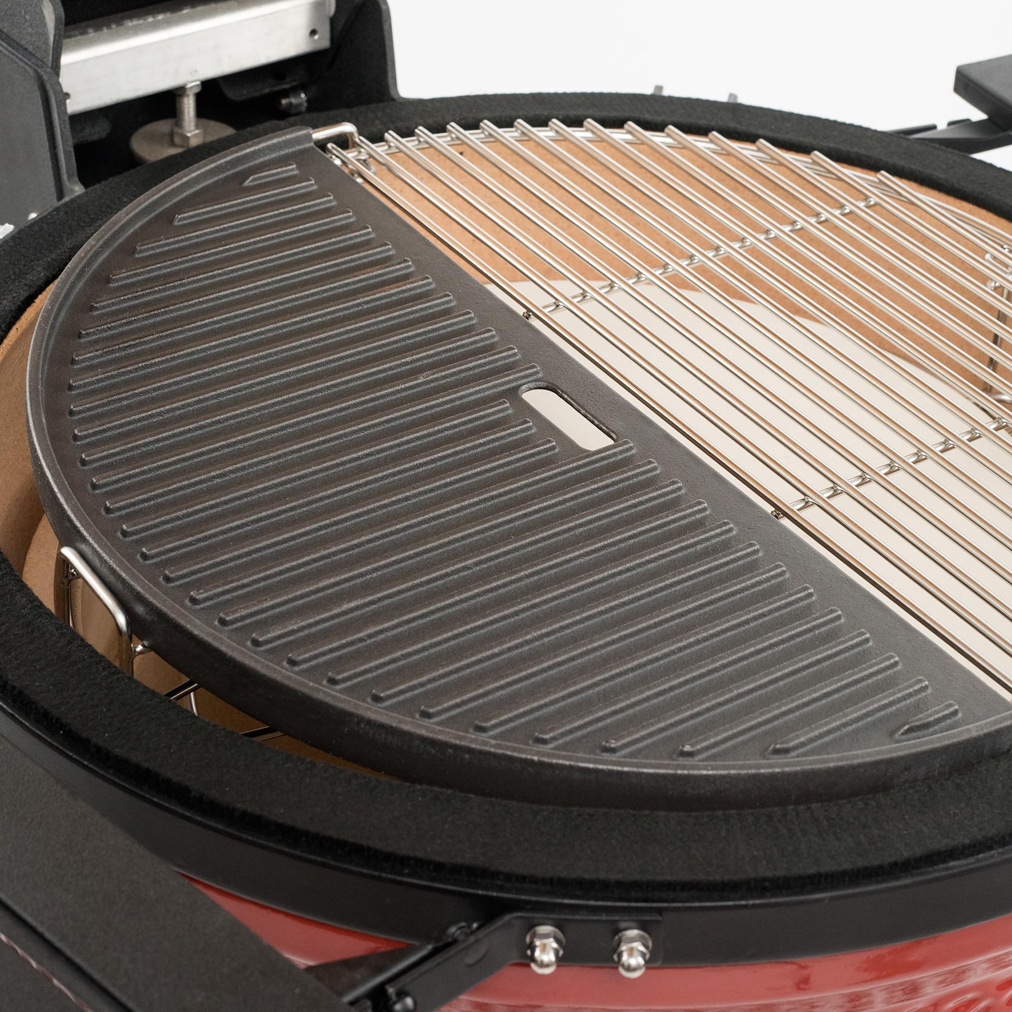 Kamado Joe Big Joe Reversible Cast Iron Griddle – Half Moon Grill Plate