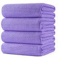 Polyte Microfibre Bath Towels | Quick Dry Waffle Weave | 4 Pack